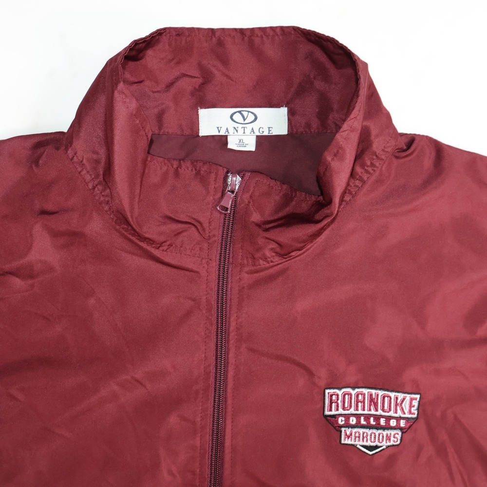 Vantage Roanoke College Maroons Full Zip Windbreaker Jacket Maroon Mens XL
